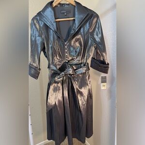 Donna Ricco Metallic Silver Dress